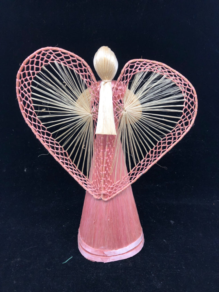 VTG PINK ANGEL TREE TOPPER.