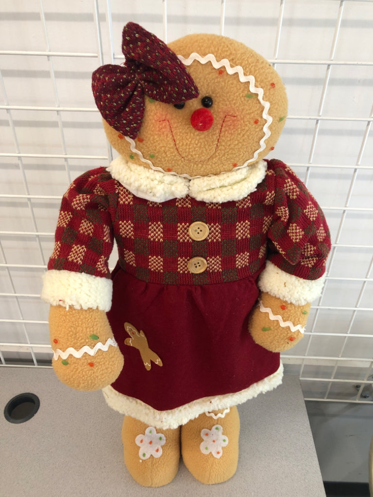GINGERBREAD WOMAN STANDING DECOR.