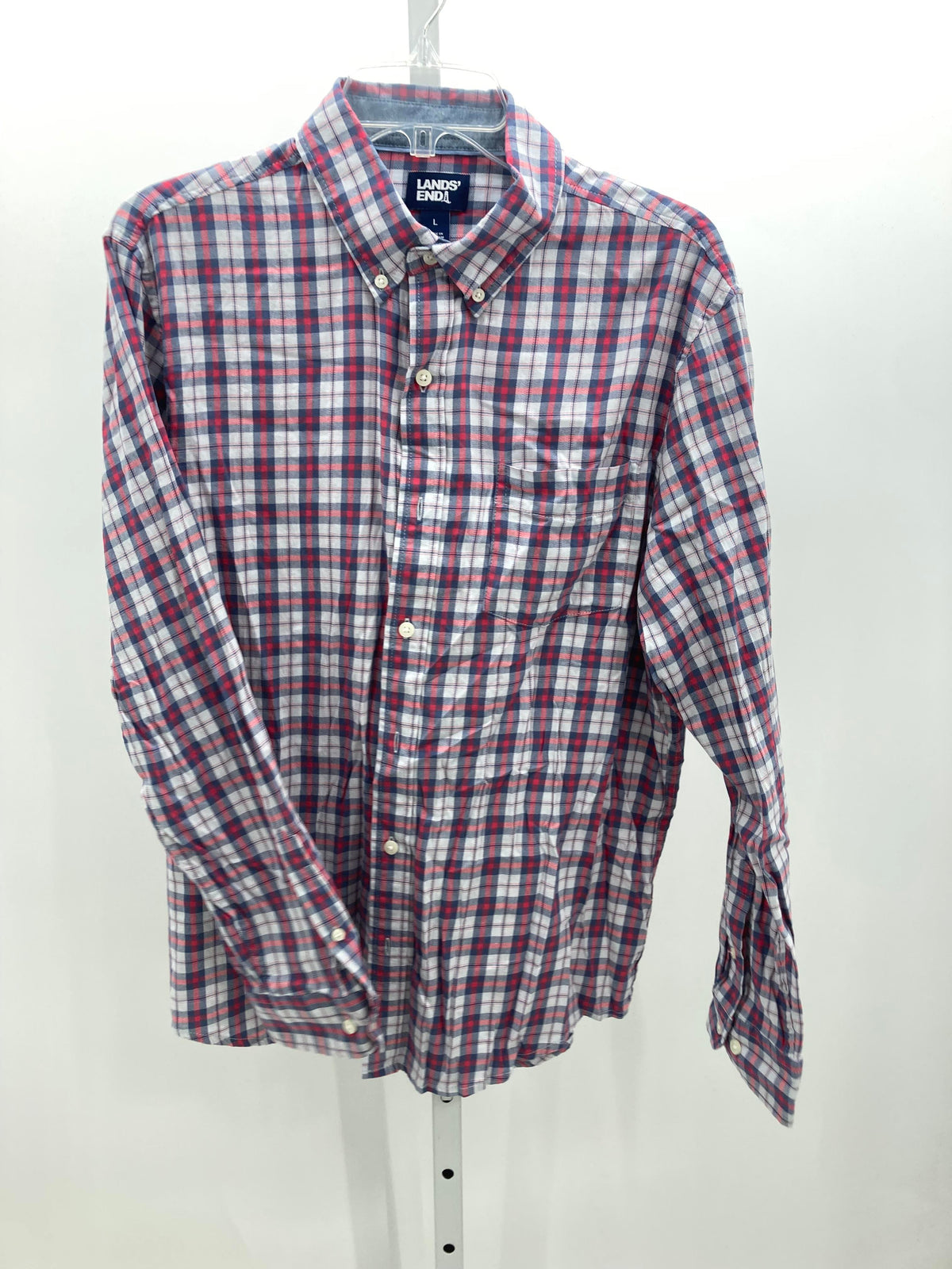 RED PLAID BTN DOWN
