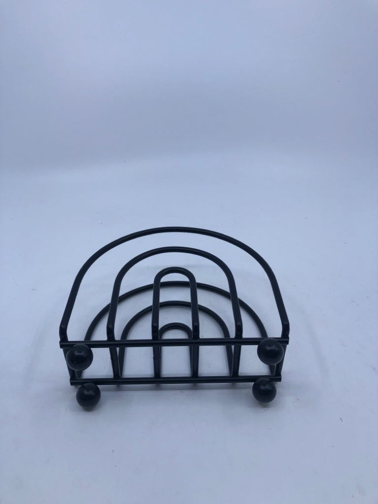 BLACK METAL NAPKIN HOLDER.