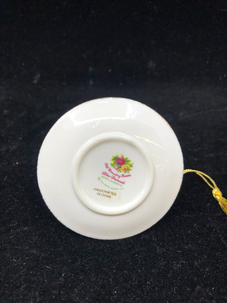 NIB BLUE TEACUP ORNAMENT-ROYAL ALBERT.