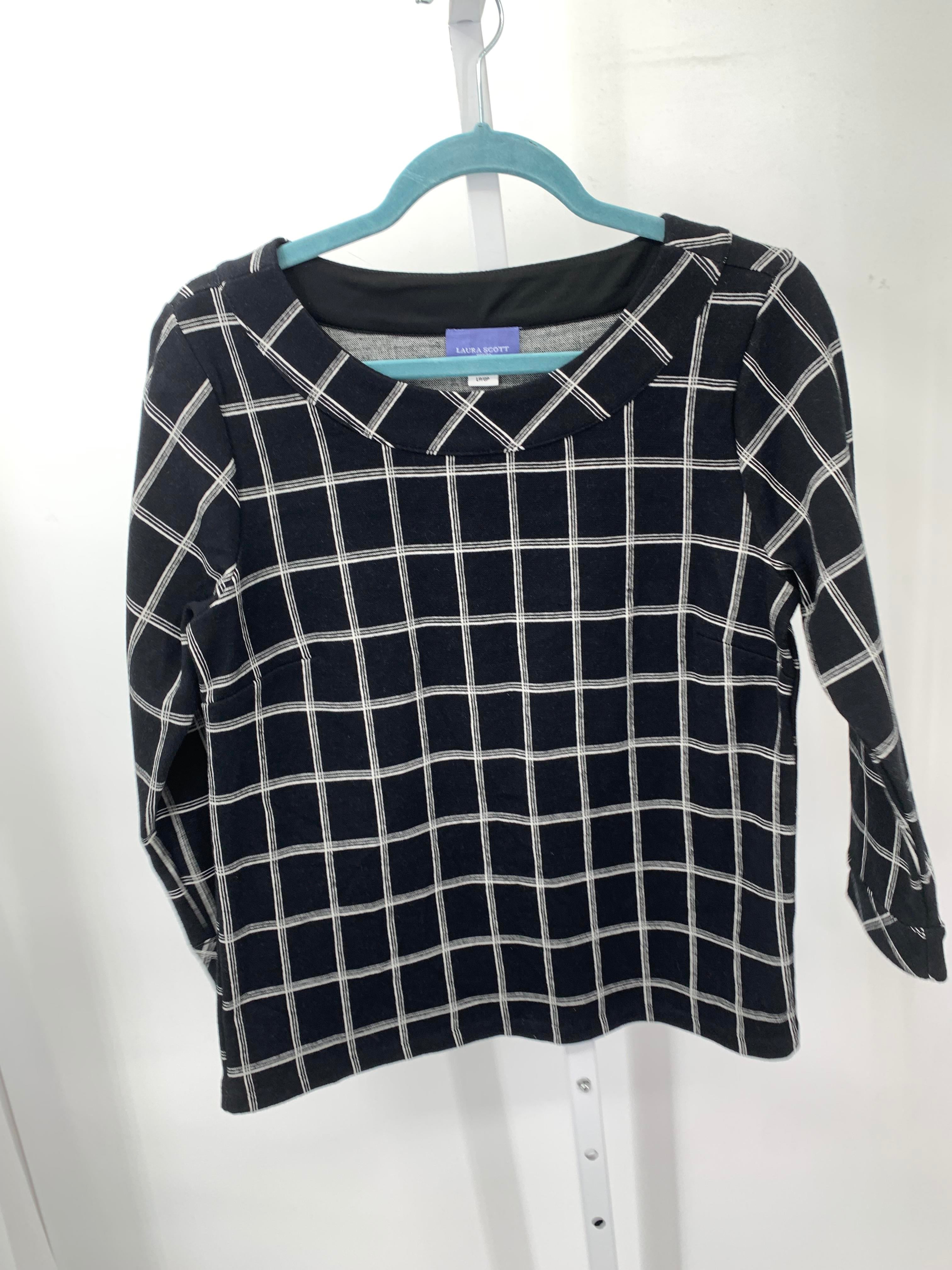 Laura Scott Size Large Petite Petite 3/4 Sleeve Shirt