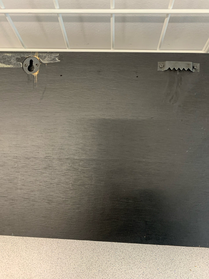 5-HOOK BLACK HANGING SHELF.