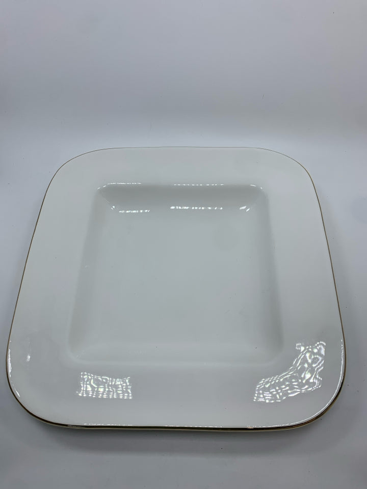 GOLD RIM CERAMIC SERVING PLATTER.