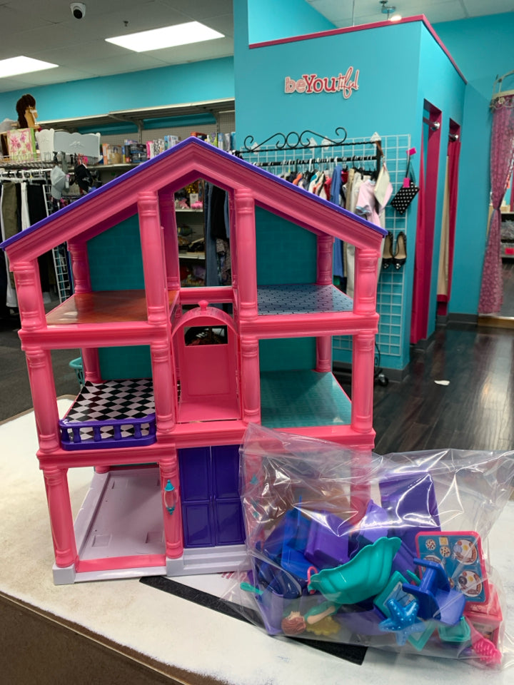 Kid Connection 3-Story Dollhouse Play Set with Working Garage and Elevator, with