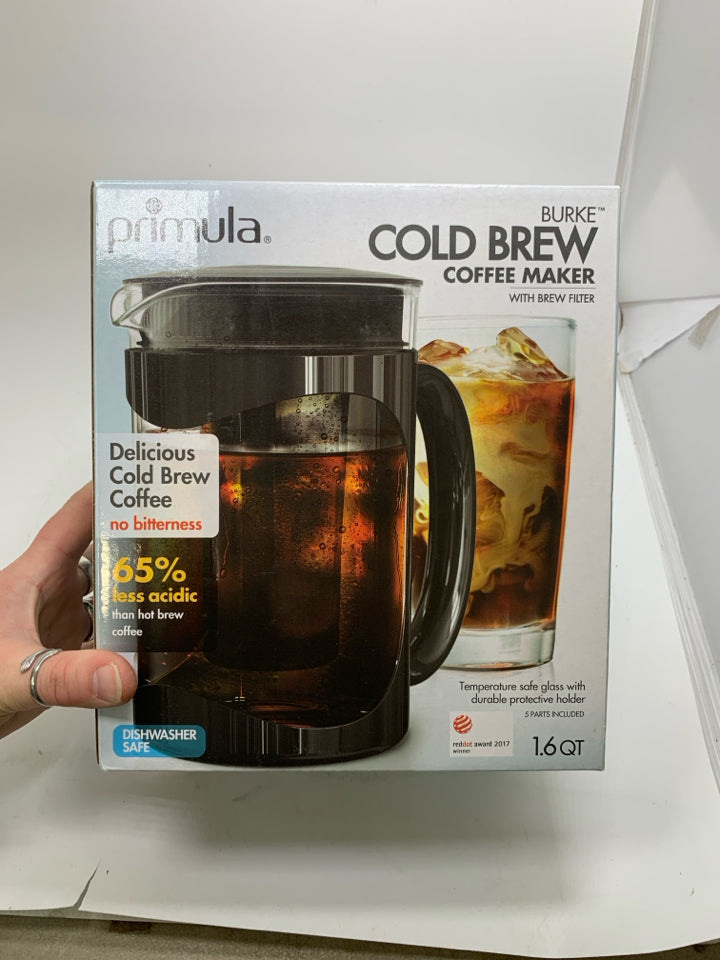 NIB PRIMULA COLD BREW COFFEE MAKER.