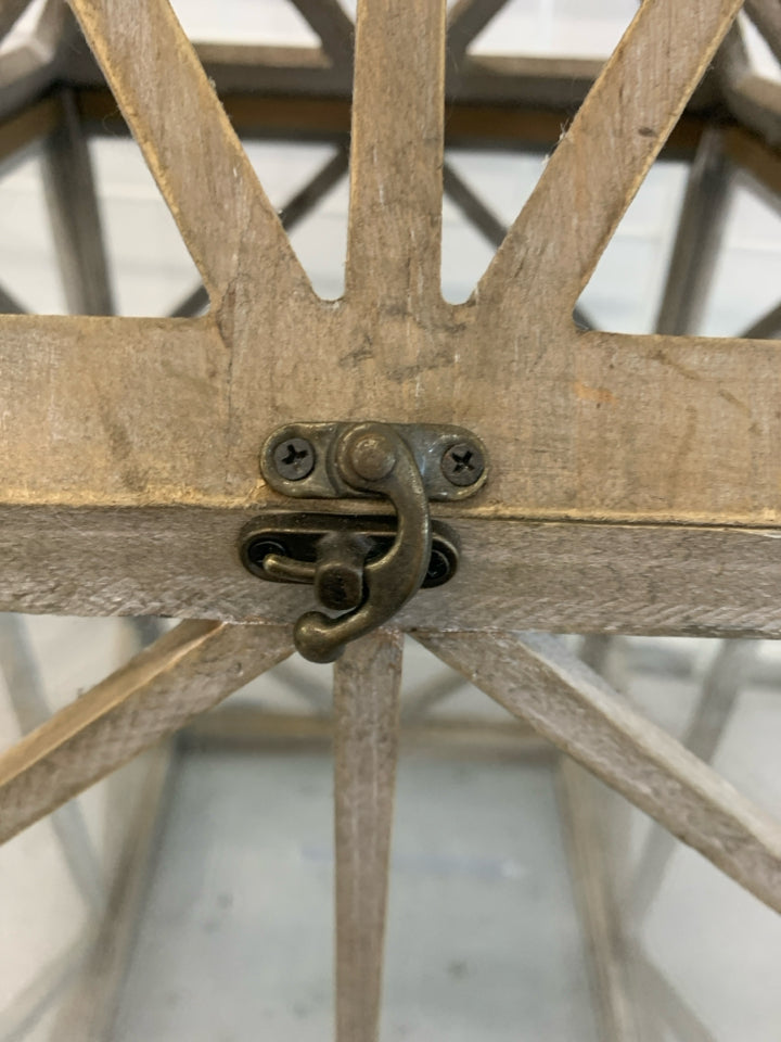LG RUSTIC BIRDCAGE CANDLE HOLDER.