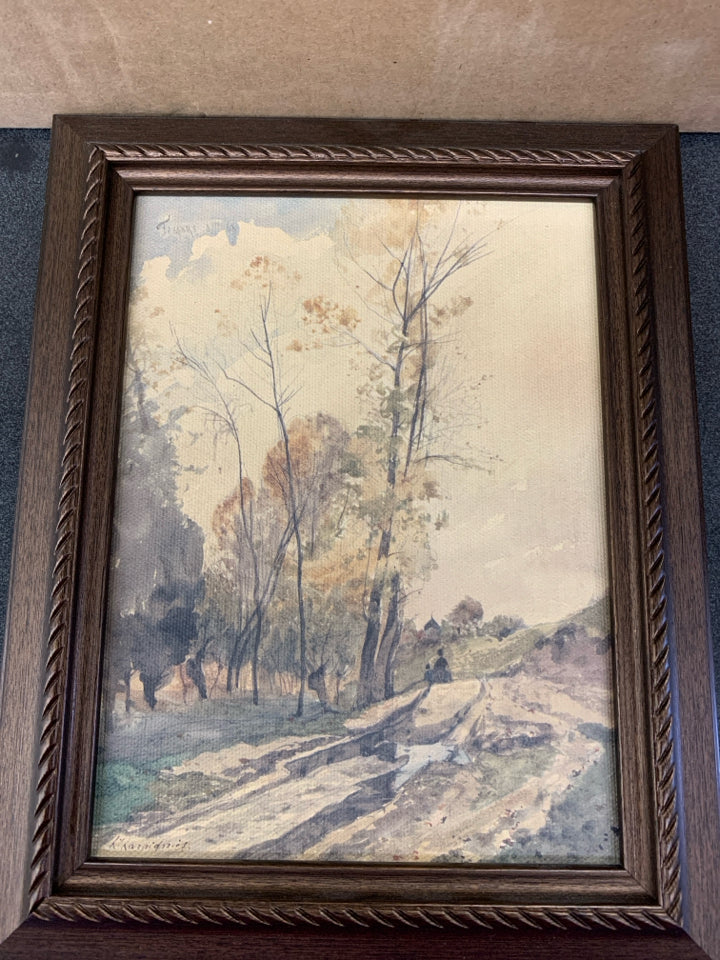FALL TREES- BROWN FRAMED PRINT.