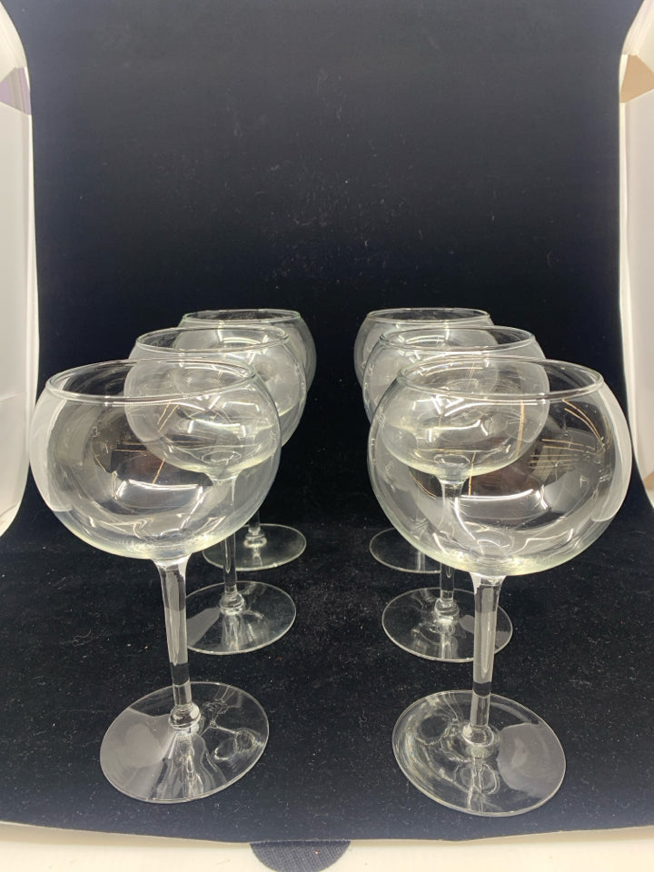 6 BULB WINE GLASSES.