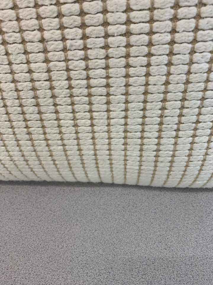 WHITE COTTON STITCHED PILLOW BY WELL DRESSED HOME.