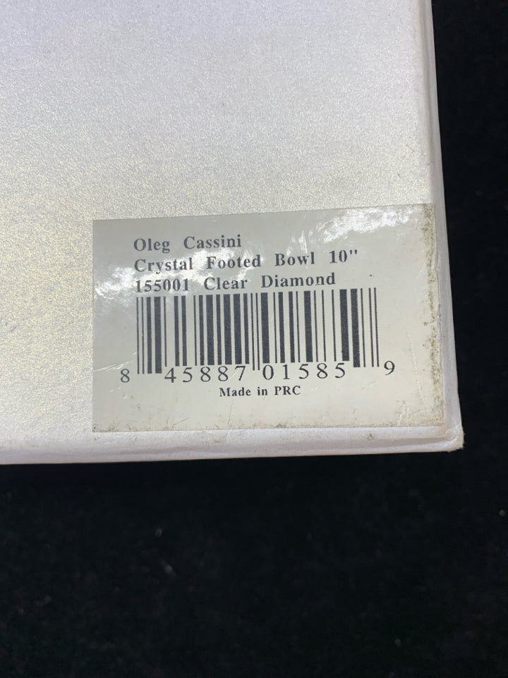 NIB OLEG CASSINI 10" DIAMOND BOWL.