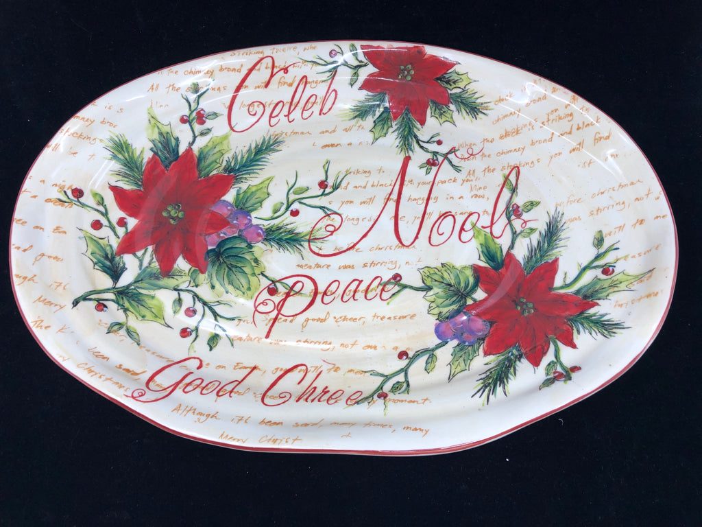 OVAL POINSETTIA SERVER.