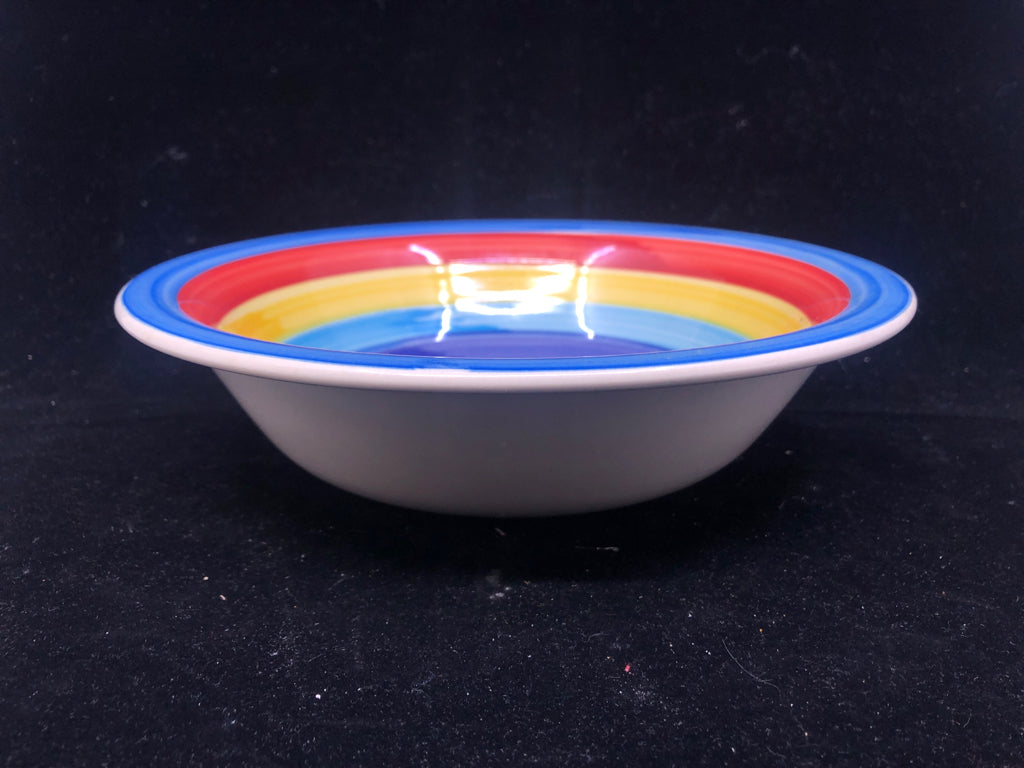 12 PC RAINBOW PATTERN SERV FOR 4- 4 DINNER PLATES, 4 BOWLS, 4 MUGS.