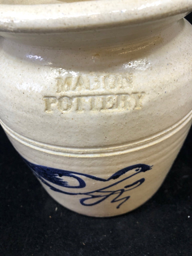 MEDIUM MAHON POTTERY CANISTER W/ LID.