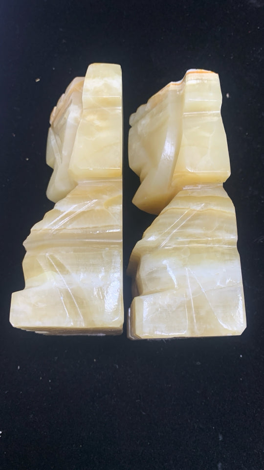 2 VTG ONYX TIKI BOOKENDS.