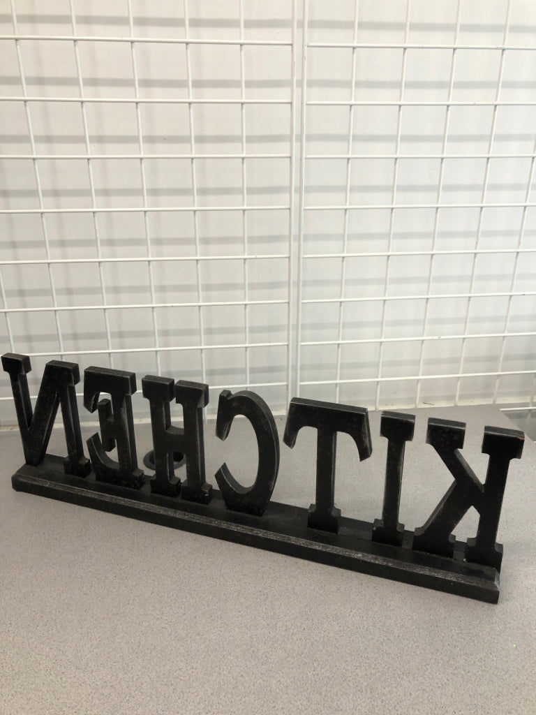 WOOD 'KITCHEN' SIGN.