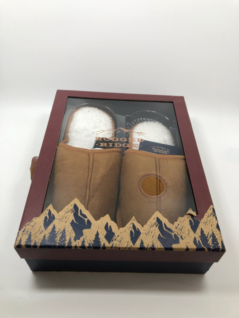 NIB MENS "COFFE & WHISKEY" SLIPPER COLLECTION - SIZE 42.