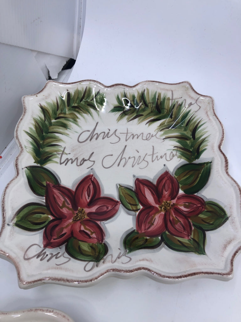 8 PC CHRISTMAS TREE SERVING SET.
