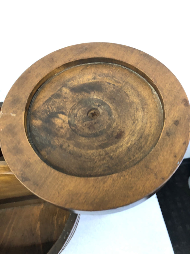 2PC VTG SEWING BUCKET ON LEGS W/AMBER COATED ASH TRAY.