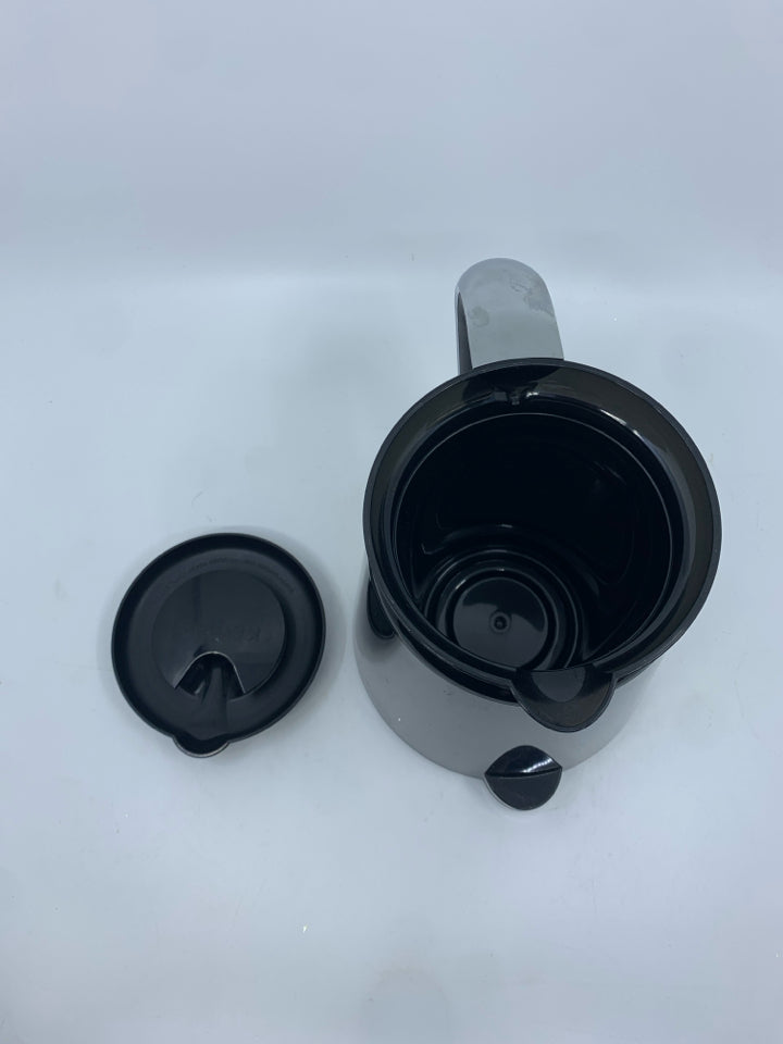 BLACK PLASTIC KEURIG CARAFFE.