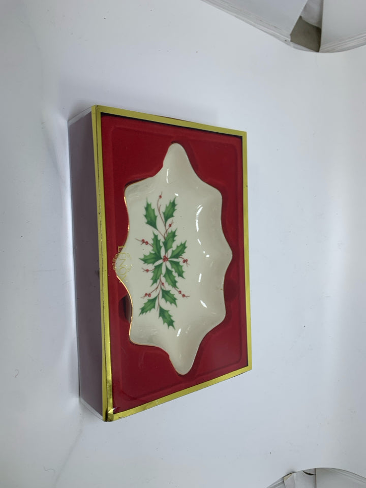 NIB LENOX HOLLY CANDY DISH.