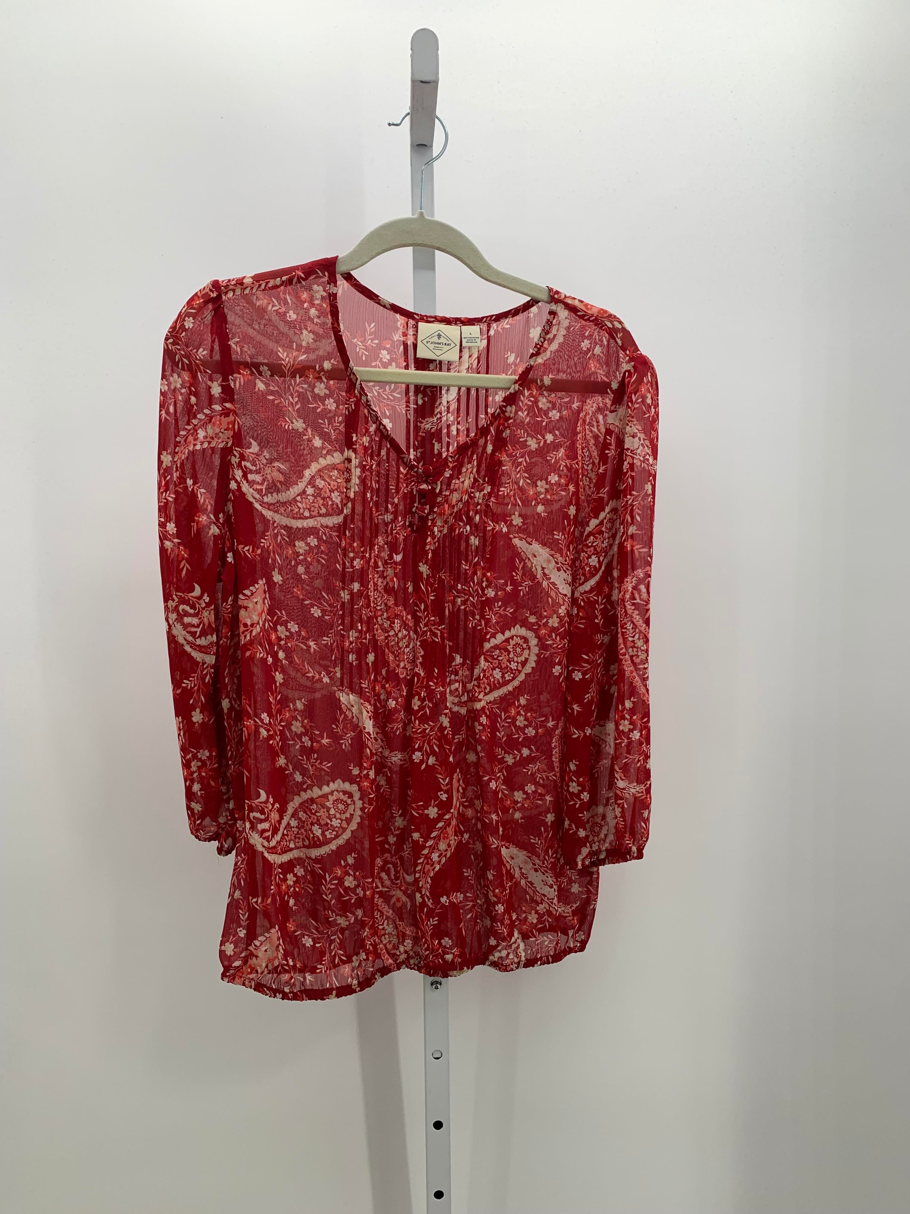 St. Johns Bay Size Large Misses 3/4 Sleeve Shirt
