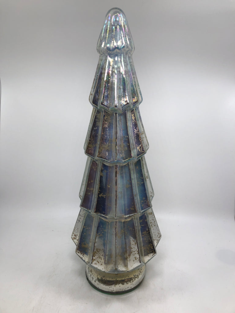 IRIDESCENT MERCURY GLASS WINTER TREE DECOR.