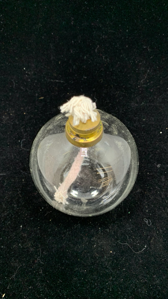 SMALL CLEAR GLASS OIL LANTERN BALL.