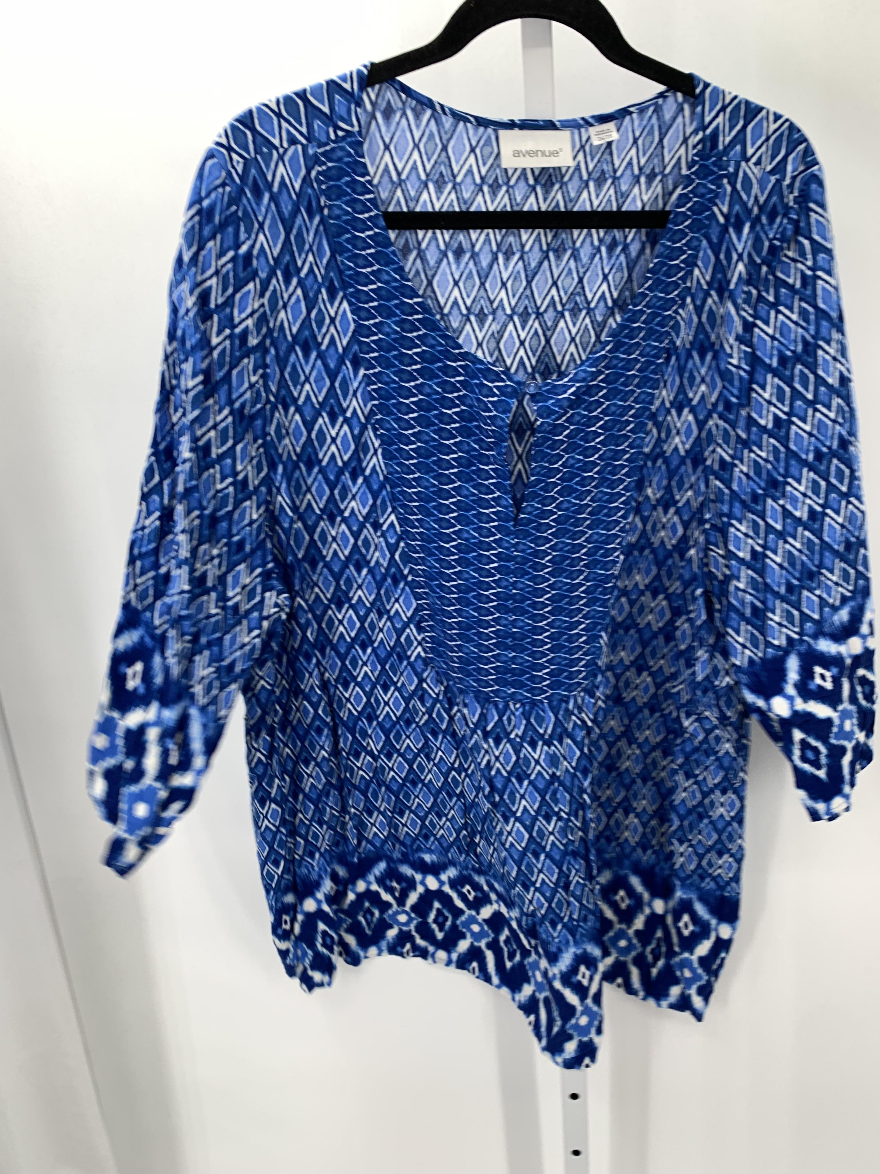 Avenue Size 26/28 W Womens 3/4 Sleeve Shirt