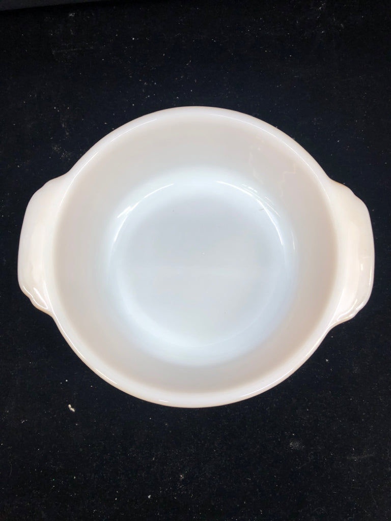VTG CARNIVAL GLASS BAKING DISH W HANDLE-FIRE KING.