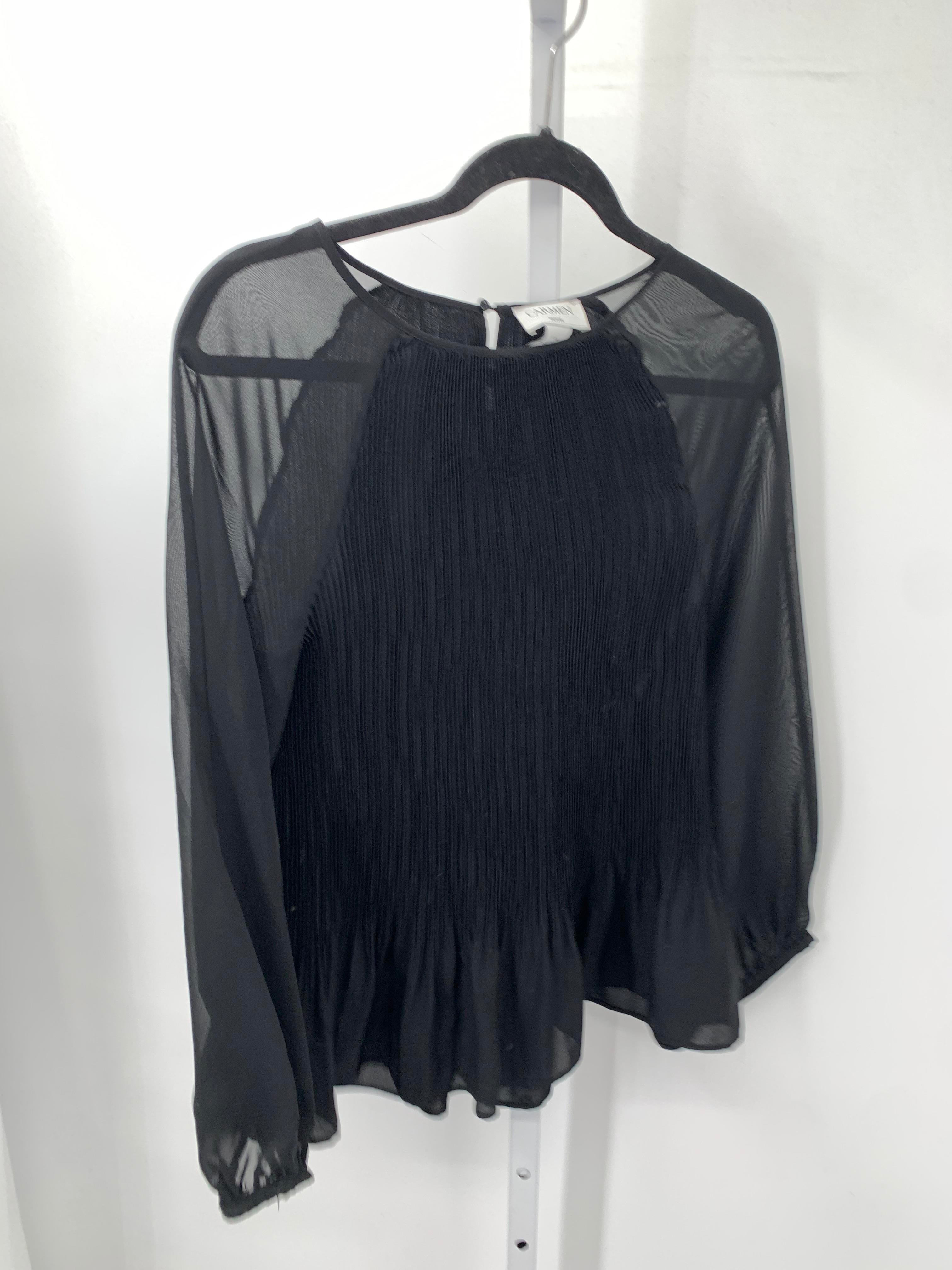 Carmen Marc Valvo Size Medium Petite Petite Long Sleeve Shirt