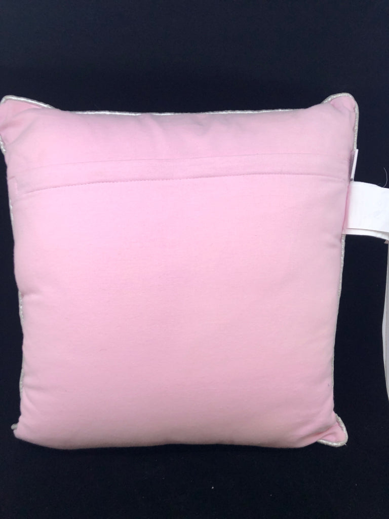 PINK UNICRON PILLOW W/SILVER ACCENTS EMMA & VIOLET.