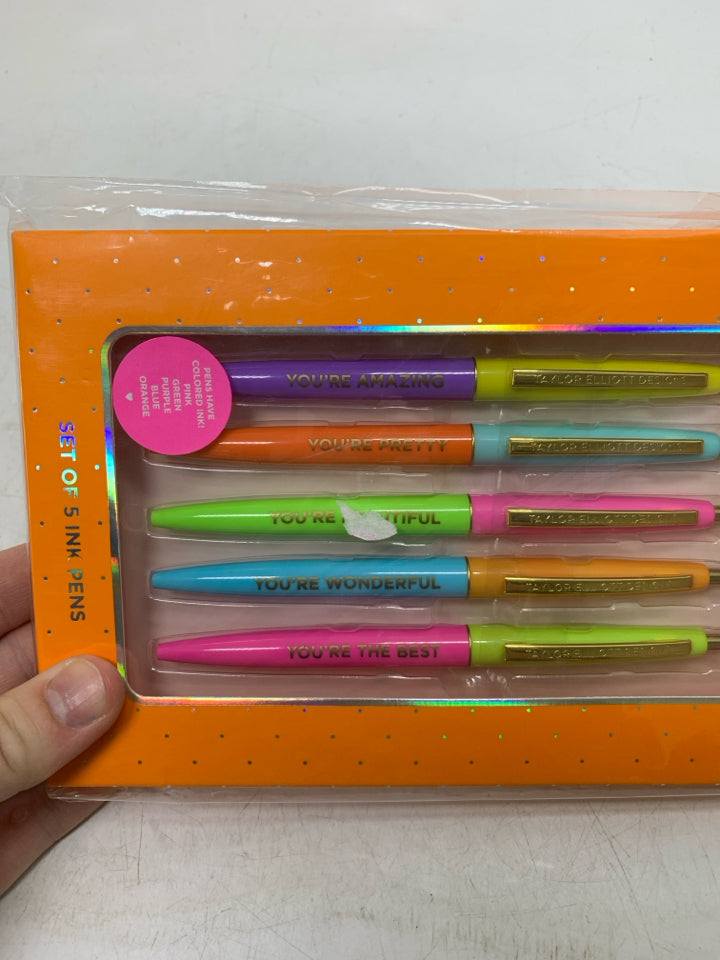 NIP 5 WORDS OF ENCOURAGEMENT INK PENS.
