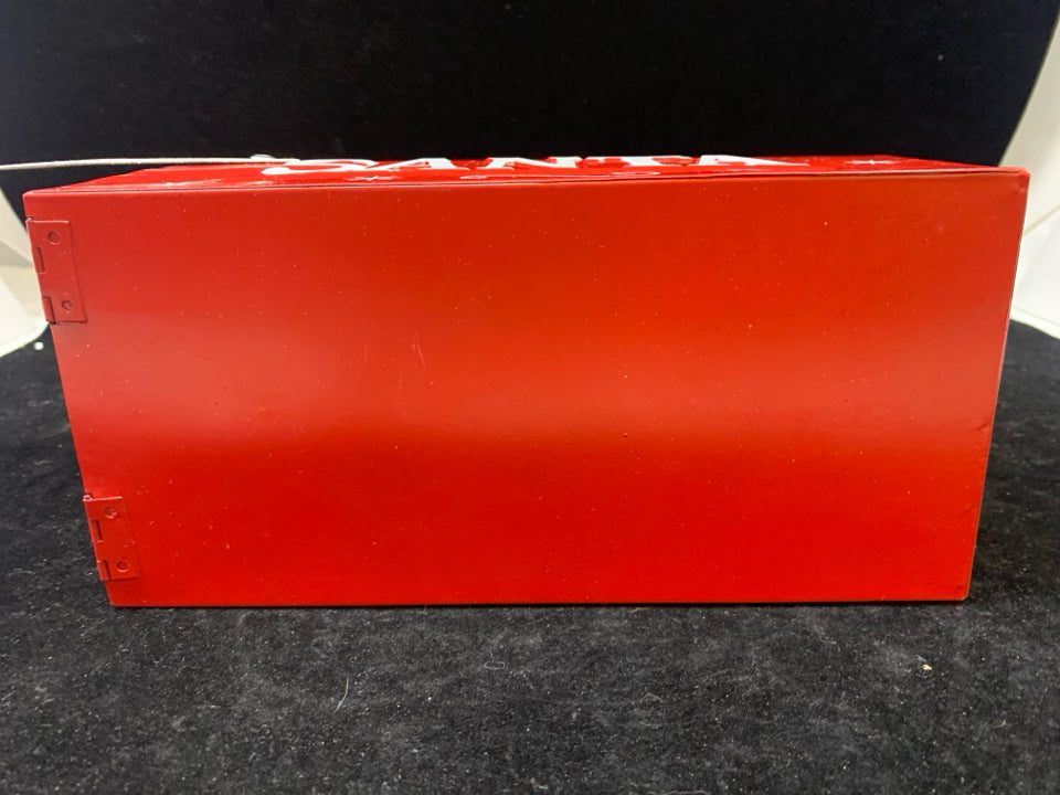 RED METAL "LETTERS TO SANTA" MAILBOX.