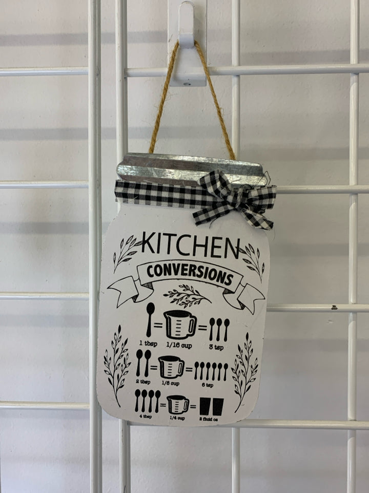 MASON JAR KITCHEN CONVERSIONS WALL HANGING.