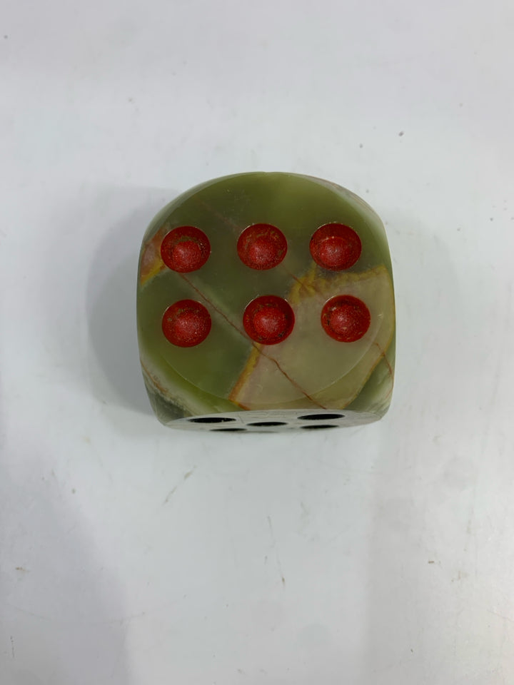 GREEN ONYX MARBLE DICE.