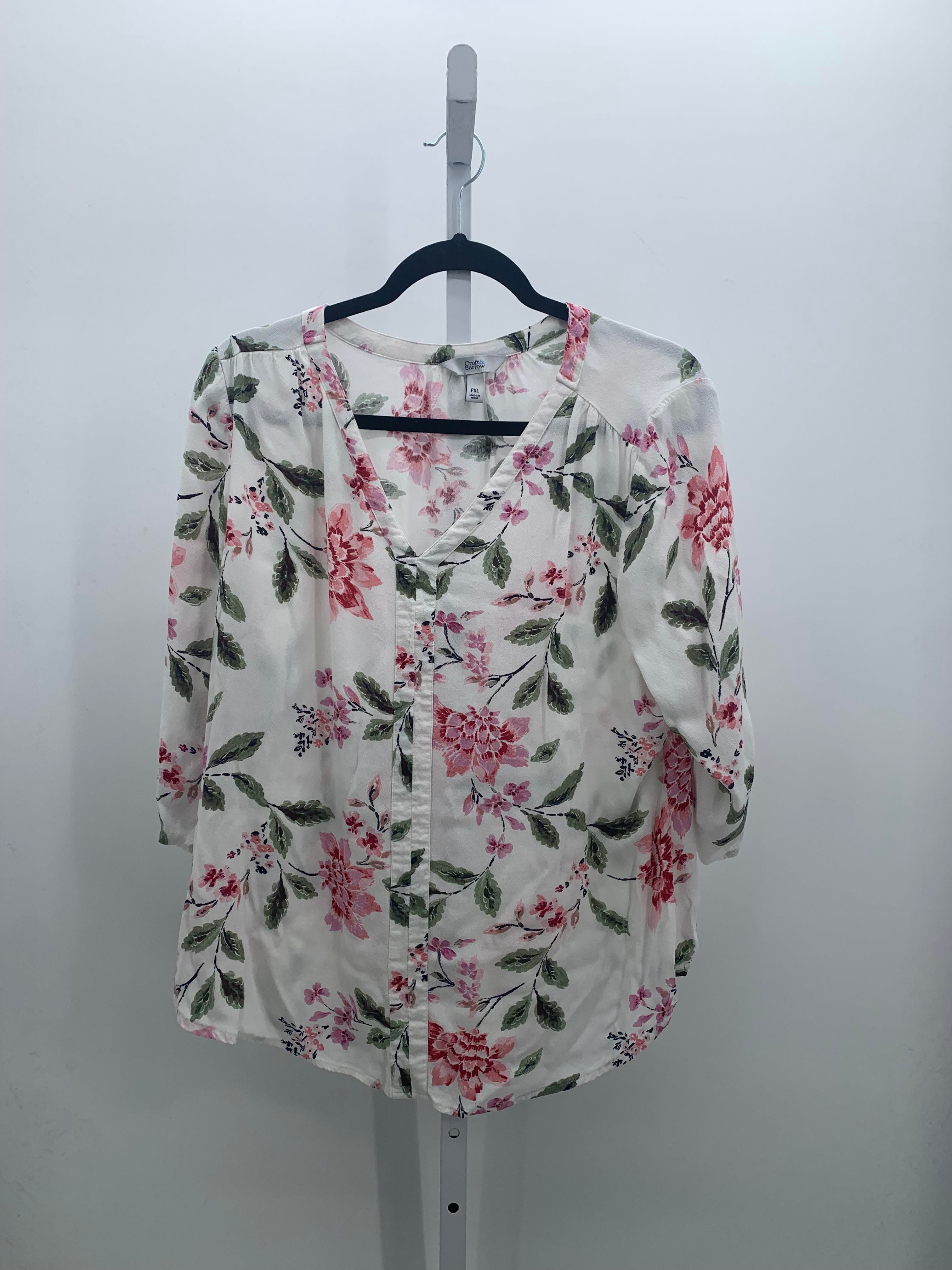 Croft & Barrow Size X Large Petite Petite 3/4 Sleeve Shirt
