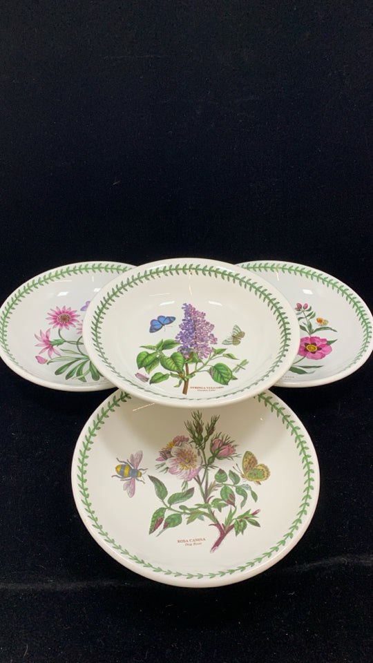 4 BOTANIC GARDEN SALAD BOWLS.