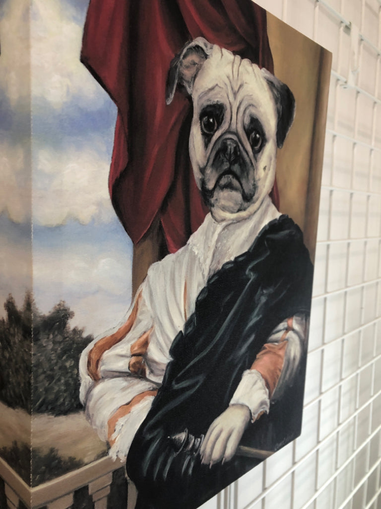 ROYAL PUG PAINTING CANVAS PRINT.