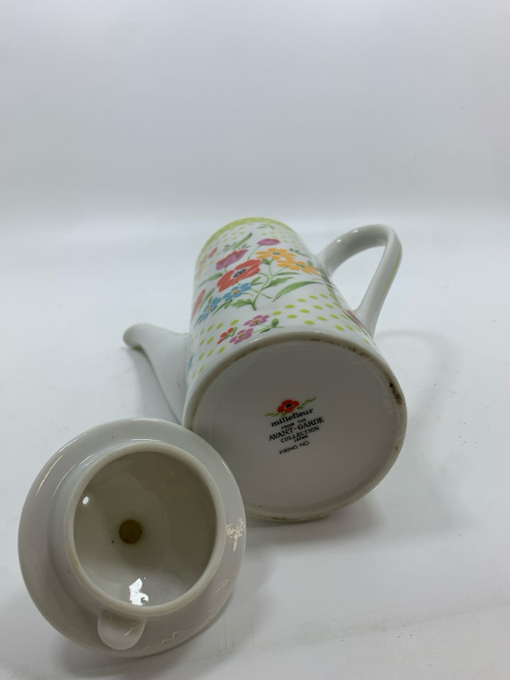 VTG MILLEFLEUR AVANT-GARDE TALL FLORAL COFFEE POT.