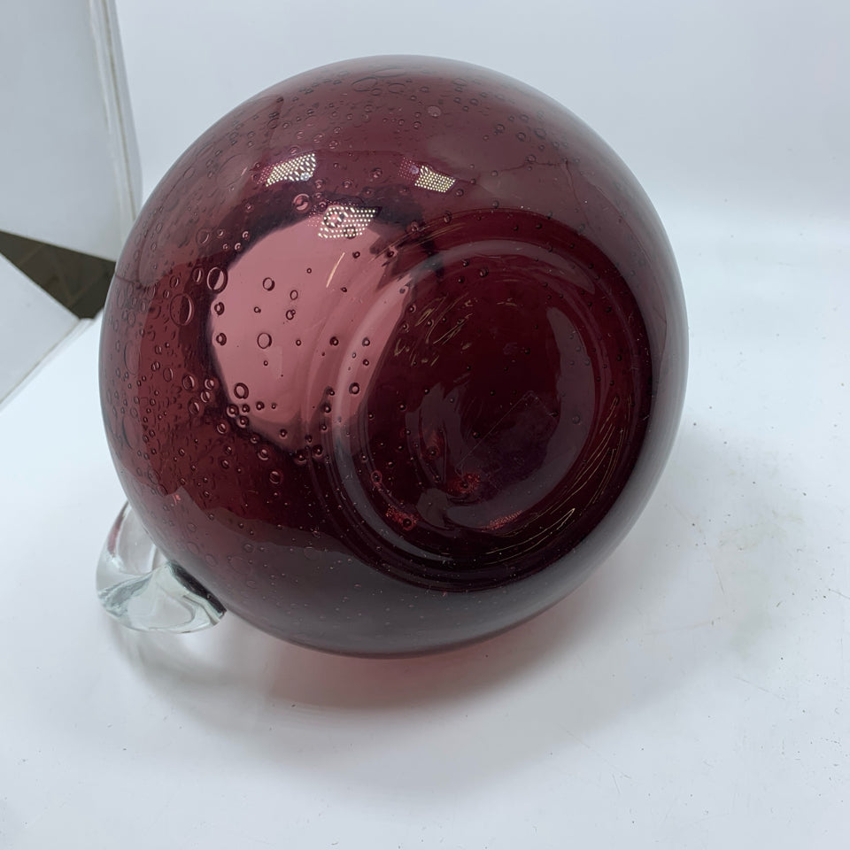 PURPLE GLASS BUBBLE PITCHER.