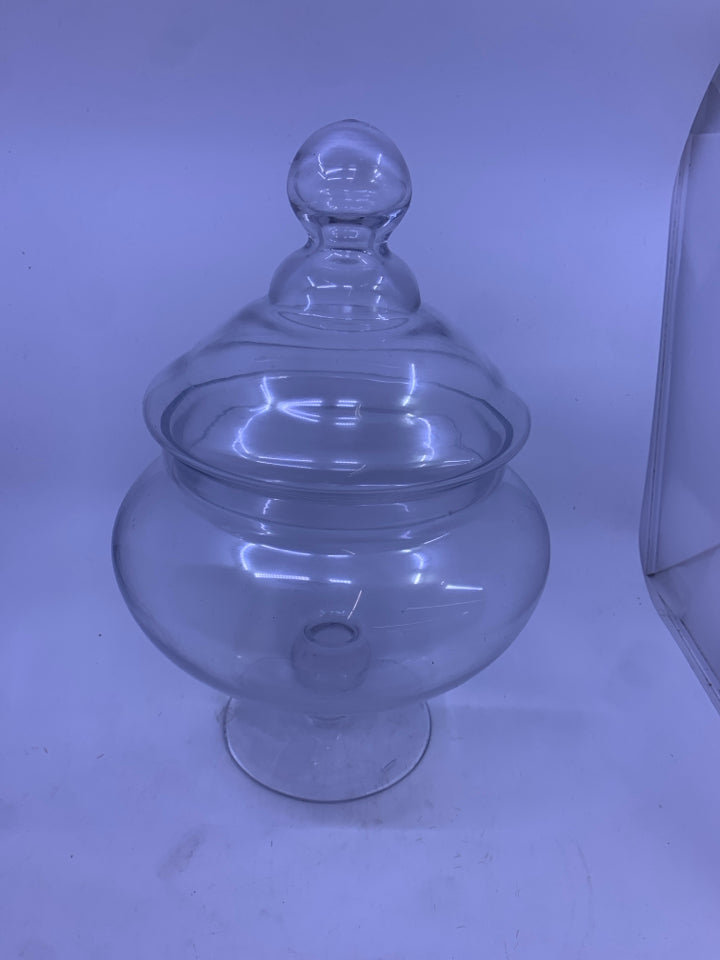 CLEAR ABSTRACT APOTHECARY JAR.