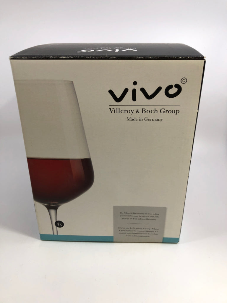 4PC VIVO WINE GLASSES IN BOX.