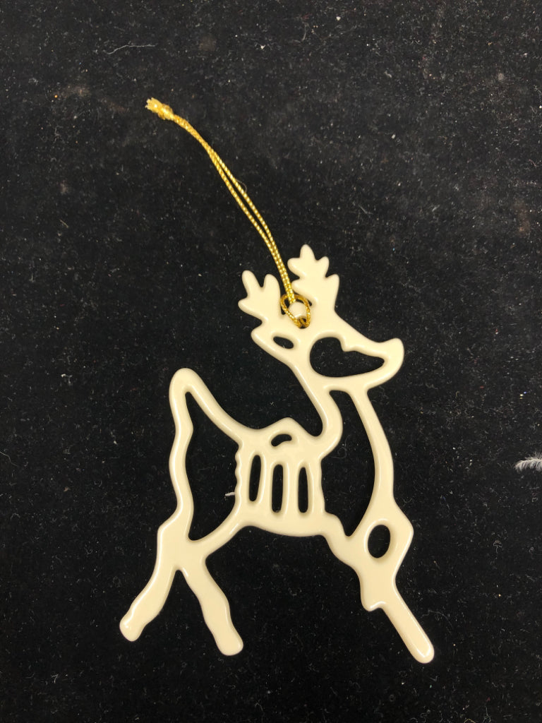 PIERCED LENOX REINDEER ORNAMENT.