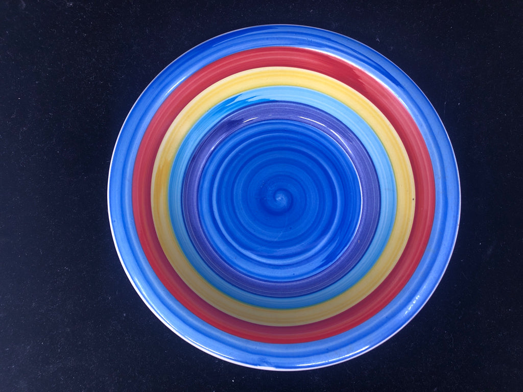 12 PC RAINBOW PATTERN SERV FOR 4- 4 DINNER PLATES, 4 BOWLS, 4 MUGS.