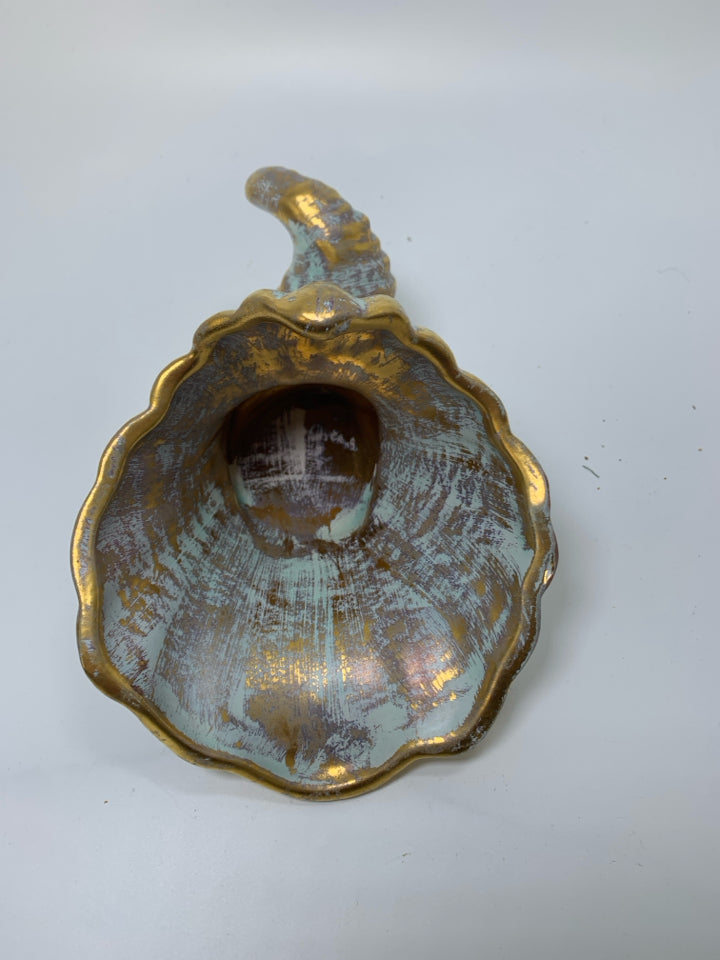VTG ANTIQUE GOLD CORNUCOPIA BOWL.
