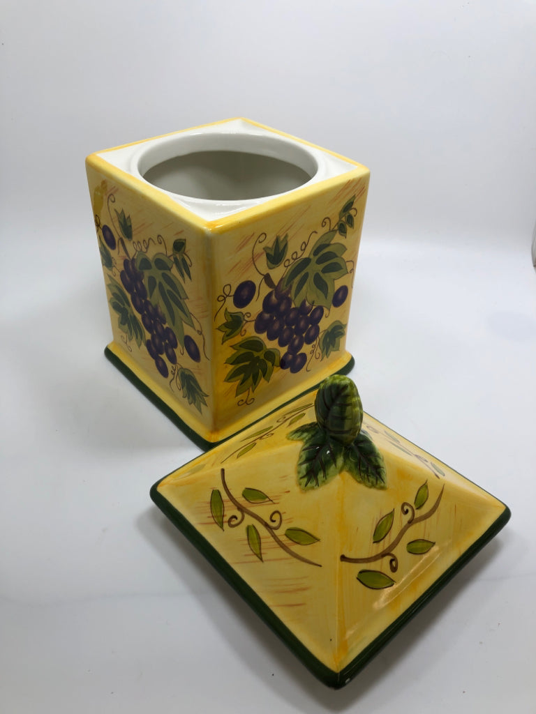 4PC YELLOW FRUIT CANISTERS.