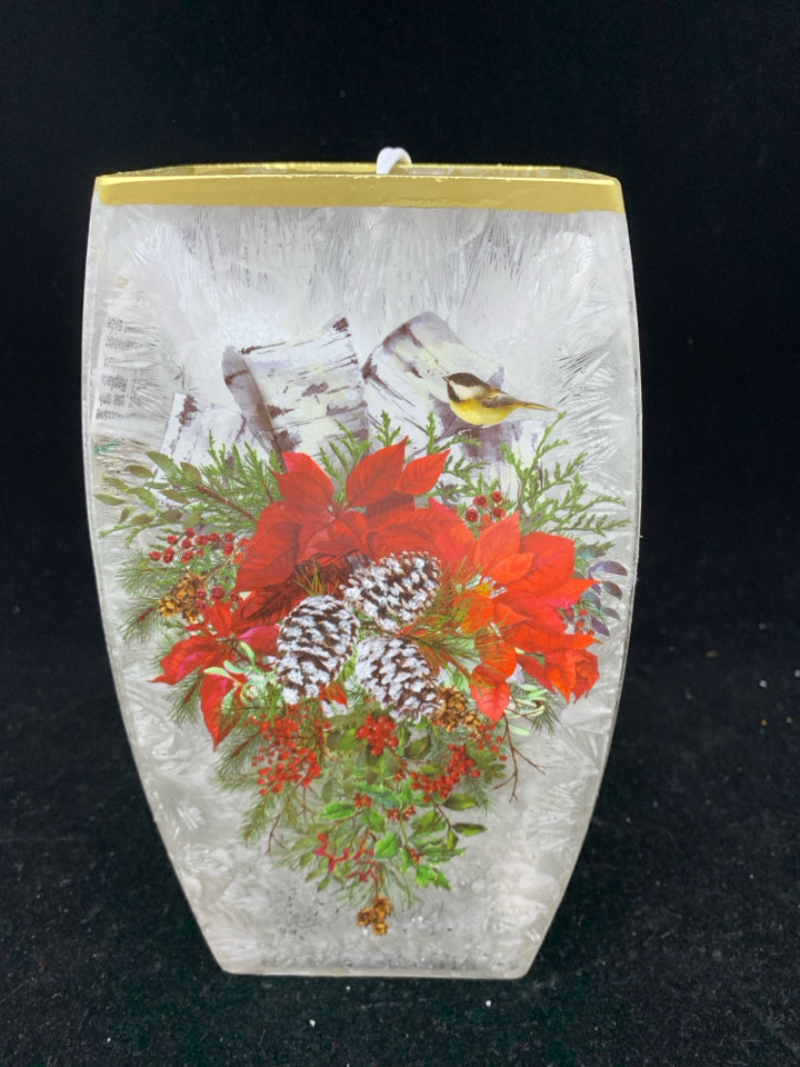 NIB LIGHT-UP FROSTED GLASS VASE.