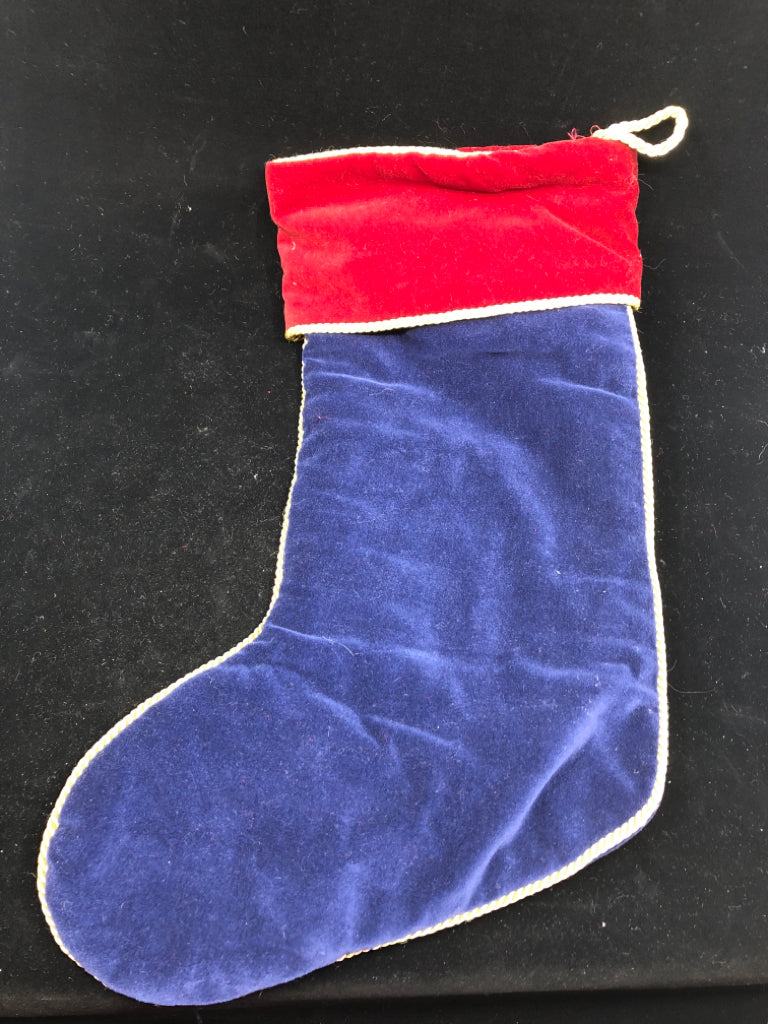 VTG BLUE AND RED NUTCRACKER STOCKING.