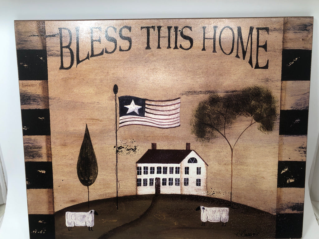 BLESS THIS HOME WOOD WALL SIGN.